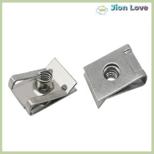 Jion Love 10pcs Stainless Steel U Type Clips with Thread M6 M5 M4 M8 8mm 5mm 6mm 4mm Reed Nuts for Car Motorcycle Scooter ATV Moped