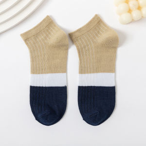 QSKS65 Kaos Kaki Pria Semata Kaki Blue Yellow Breathable Ankle Socks High Quality