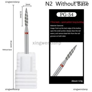 xingwendanp Kim cương Nail bits Tornado ngọn lửa lớp biểu bì khoan bit làm móng tay Cutter Rotary Burr khoan phụ kiện xoắn ốc đánh bóng móng tay Mills công cụ