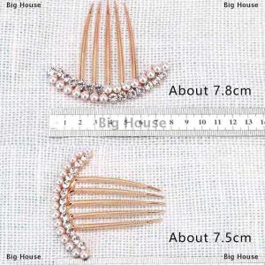 [COD] Big House หวีแต่งผม5ซี่หวีเสียบผมคริสตัลไข่มุกสำหรับเจ้าสาวหวีคริสตัลพลอยเทียมสำหรับงานแต่งงานกิ๊บติดผมเครื่องประดับผม