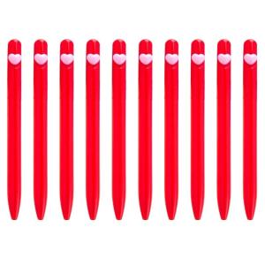 10ชิ้นความรักปากกาลูกลื่นหัวใจปากกาเขียน1.0มม. ปากกาลูกลื่นลูกลื่นพลาสติกปากกาหมึกสีดำปากกาเครื่องเขียนสำหรับนักเรียนครู