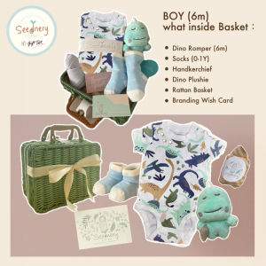 Seednery Crafted Rattan Suitcase Baby Gift Set Newborn Crafted Rattan Suitcase Gift Hampers Crafted Rattan Suitcase Gift box newborn baby Crafted Rattan Suitcase Gift Box surprise Baby Shower Crafted Rattan Suitcase Gift Box