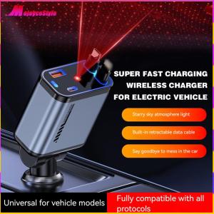 4-in-1 Car Charger Car Accessories Adapter Fast Charging Car Charger Type-C Power Adapter for Women Men Travel Essentials