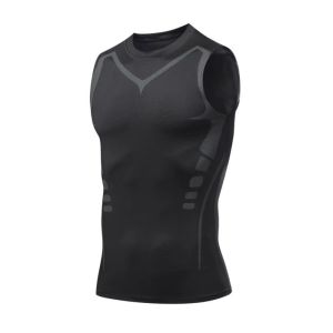 KIDS COY Nhanh khô Áo định hình ion Nén Áo vest dáng người Áo lót nam giảm béo vải viscose Thời trang Áo tập thể dục kiểm soát bụng Áo ba lỗ Áo sơ mi Đồ thể thao thể dục