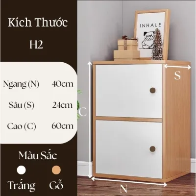 Tủ Bắc âu nhiều ngăn có cửa chất liệu gỗ MDF phủ Melanin bền đẹp kích thước đa dạng theo nhu cầu sử dụng
