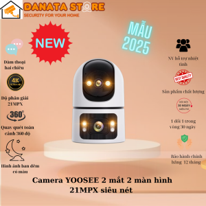 [Bảo hành 24 tháng] Camera WIFI YOOSEE trong nhà 2 mắt 2 khung hình độ phân giải 21MP