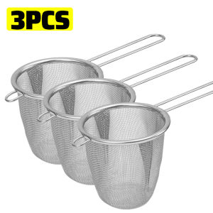 3Pcs Stainless Steel Tea Strainer Coffee Herb Filter Diffuser Fine Mesh Colander with Handle Reusable Tea Infuser Kitchen Tool