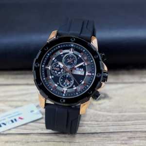 Jam tangan Pria Viral 221 tali silicon tanggal hari aktif chrono off analog original