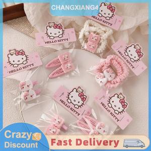【Heabety】 1 Pair Kawaii Sanrio Hello Kitty Hair Clip Headrope For Woman Girls Cute Side Clip Hairpins Hair Accessorie