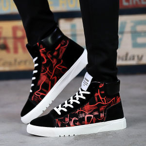 2024 canvas shoes for men high top sneakers shoes fashion casual flat shoes for men rubber walking shoes for men
