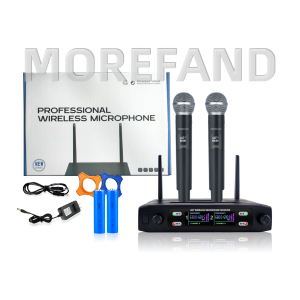 Wireless Microphone Handheld Dual Channels Fixed Frequency For Karaoke Anti-whistling handheld microphone increases reception distance