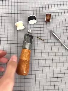 btnx DIY Leather Craft Waxed Thread Sewing Tools Edge Stitch Strips Cobbler Awl Lock Stitcher Kit Leather Hand Sewing Machine T6H1N