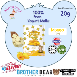 【HALAL & 0g ADDED SUGAR】 MommyJ Yogurt Melts - Mango/Dragonfruit 20g 10M+ | BROTHER BEAR