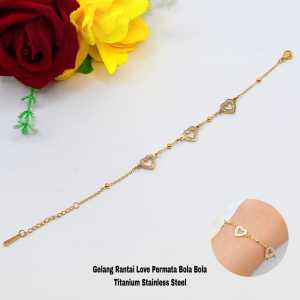 Gelang Tangan Love Permata Diamond Varian Titanium