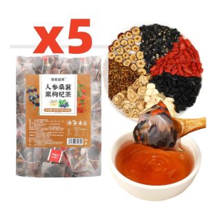 ชาโสม หม่อน เก๋ากี้ดำ : บำรุงร่างกายสำหรับคนนอนดึก แพ็คซองชาสมุนไพร