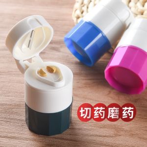Hộp Chia Thuốc Đa Năng 4 Trong 1 Cho Người Già & Trẻ Em – Ngăn Lấy Thuốc Nghiền Thuốc Cốc Mini