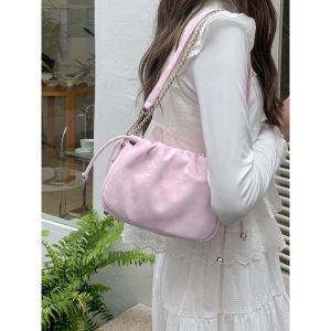 IELGY New Chinese Style Pleated Chain Cloud Bag Niche Commuter Underarm Bag All-Match Crossbody