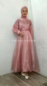 GAMIS PESTA FULL ORGANDI MIX BORDIR TIMBUL