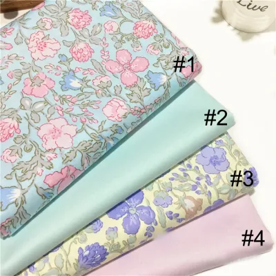 Millistore Kain Cotton Twill Bidang 60 Cottage Vintage Yellow Blue Floral Kain Cotton Fabric