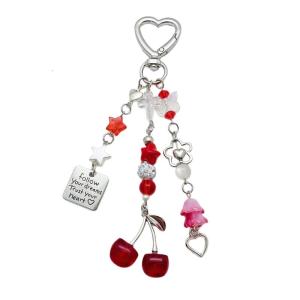 Elegant Cherry Keychain Pendant For Trendy Girls With Unique Designs And Fun Factors Perfect For Various Accessories