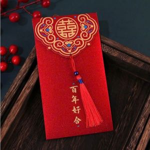 LYLY Bao Lì Xì Đám Cưới Lì Xì Cưới Đám hỏi Báo Hỷ Năm Mới Tua Rua Sang Trọng Màu Đỏ Đẹp may mắn