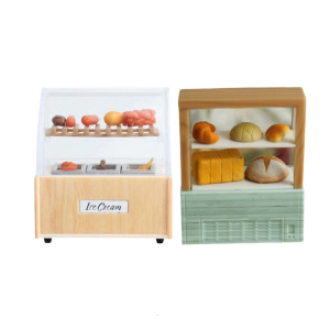 Dollhouses đồ nội thất quy mô 1:12 giá bánh lưu trữ Organizer cho trẻ em chơi giả vờ