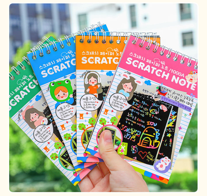 Scratch Note Book Art Paper Rainbow Mini Notes Sketch Drawing Pad for ...