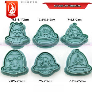 Cetakan Kue Kering Cookie Cutter Natal Christmas Fondant Plunger Roti Tawar Santa Astronot Bear Lucu