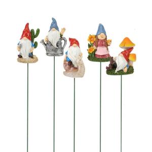 5pcs nhựa Miniatures gnomes bức tượng lùn ELF bức tượng Vườn Mùa Xuân trang trí Stakes cho chậu cây sân đồ trang trí