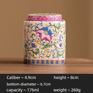 FFBH Ceramics Tea Caddies Enamel Colors Tea Storage Hermetic Pot for Loose Tea Chinese Porcelain Airtight Spices Container 9T1N6