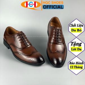 Giày da nam HQC SHOES chất liệu da bò phong cách công sở lịch lãm HQ005