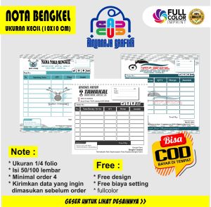 PROMO | Buku Bon Nota bengkel motor custom ukuran mini atau kecil 1 ply 2 ply dan 3 ply