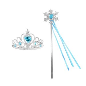 Set 7 In 1 Bando Mahkota Sarung Tangan Tongkat Princess Aksesoris Frozen Elsa Anna