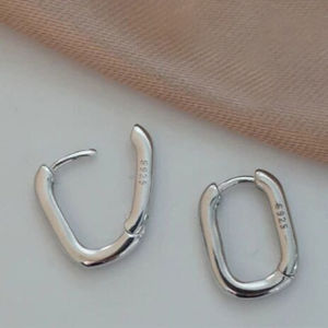 C.three S925 Silver Stitch Geometric Earrings Girlish Playfulness Sweet Earrings Cool Style Earrings