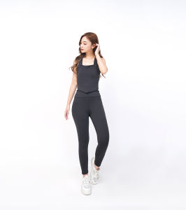 Setelan Legging & Crop Top Fitness ActiveWear - Serat Mikro Nyaman untuk Olahraga & Senam - Gaya Elegan - Polos & Motif