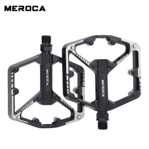 MEROCA Bicycle Pedal Aluminum Alloy Ultra Light Widened Anti-slip Sealed DU Bearing Road Bike Pedal Cycling Accessories