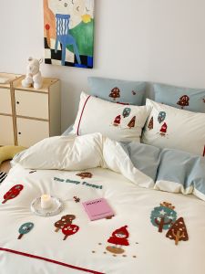 M.O.V. WISHING TREE | 100% SATEEN BRUSHED COTTON 1200 TC APPLIQUE EMBROIDERY | PILLOW CASE | DUVET COVER | FLAT SHEET