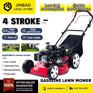 4-Stroke Gasoline Grass Cutter 4000W/173CC Multifunction Hand Push Lawn Mower Household Heavy Duty Grass Cutter Garden Professional Weeding Artifact