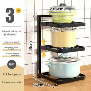 B-Home Kitchen Shelf Pot Holder Stainless Steel Storage Rack Under The Sink Cabinet Cabinet Nail-free Corner Wall Hanging Rak dapur 厨房置物架
