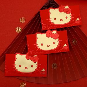 MIRACLE HOME STORE 12pcs Hot Stamping Anime Character Red Envelope Thickened Solid Spring Festival Essentials Cartoon Cat Red Packet 2025