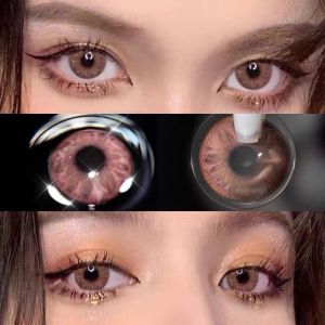 Local Malaysia🇲🇾】Mrs.H-Gemstone 2Pcs Blue Brown Colored Contact Lens Power 0.00-8.00 Use 14.0mm Daily Contacts Lens Free Lens Case