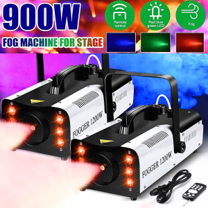READY GVT Sistem Fogger Mesin pembuat kabut asap Panggung embun RGB Remote 900W FCGV90