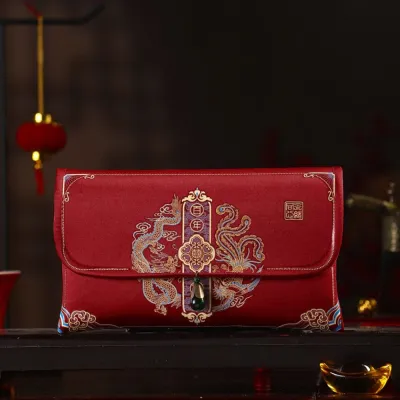 XUNJIE 红包袋 2026 cny angpao packet 2026 马年红包封 Money Pocket Best Wishes Embroidery New Years Blessing Bag Chinese Tassel Design Brocade Red Envelope Chinese Wedding