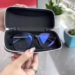 Zipper Glasses Case Rhomboid Lattice EVA Material Waterproof Anti-Pressure Portable Eyewear Case