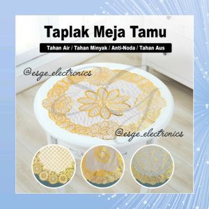 ESGE TAPLAK MEJA BULAT TAPLAK MEJA TAMU BUNDAR D5 ANTI AIR TAHAN NODA DIAMETER 50CM TAPLAK ELEGAN D5
