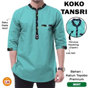 LBM 29757 KOKO TANSRI Baju Qurta Pria Muslim Bahan Katun Toyobo Lengan 3/4 JUMBO Oversize M-2XL