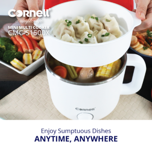 Cornell 1.5L Mini Multi Cooker with Steam Tray Personal Steamboat Noodle Cooker CMC-S1500X