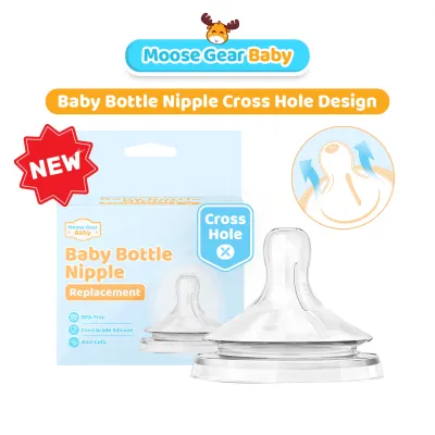 Moose Gear Baby Bottle Nipple Replacement Ultra Soft & Flexible Feeding Teats