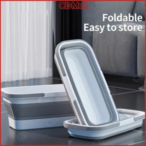 Folding Silicone Pail Mop Bucket With Handle Collapsible Wash Pail Basin For Travel