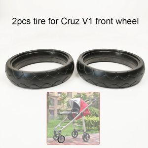 A Pair PU Tire Custom For Uppababy Alta 2012~16 And Cruz V1 2015~19 Front Or Rear Wheel Tyre Cover Baby Stroller Accessories